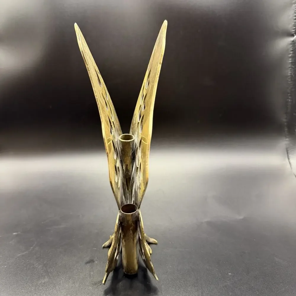 Vintage Brass Standing Butterfly Photo Stand Stationary Holder Mid Century - Picture 3 of 9